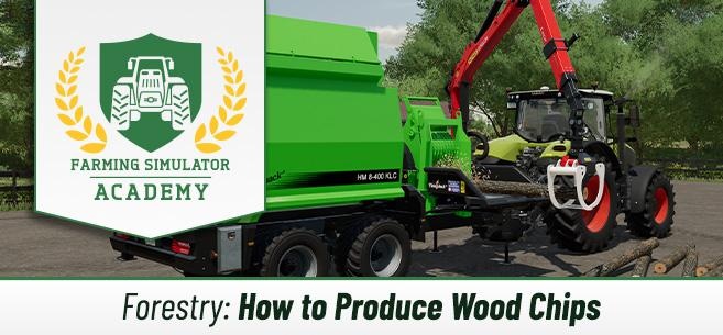 Как производить древесную щепу в FS22