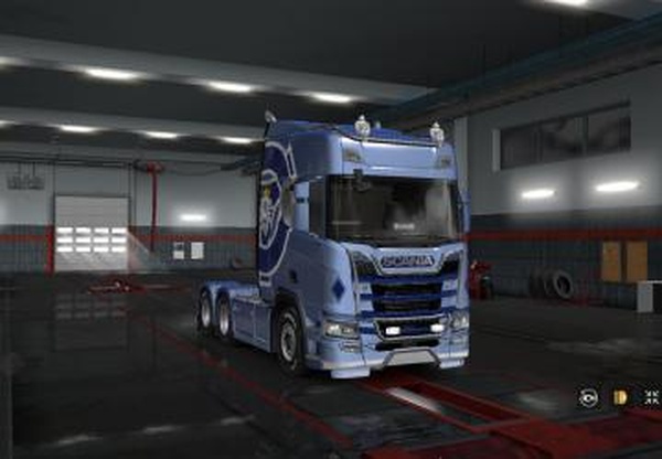 Скин «Light Blue Griffin Metallic» для Scania S 2016v1.1 для Euro Truck Simulator 2 (v1.28.x - 1.33.x)