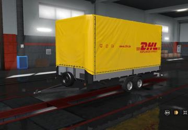 Скин «DHL» для легкового прицепаверсия 1.0 для Euro Truck Simulator 2 (v1.32.x, - 1.38.x)