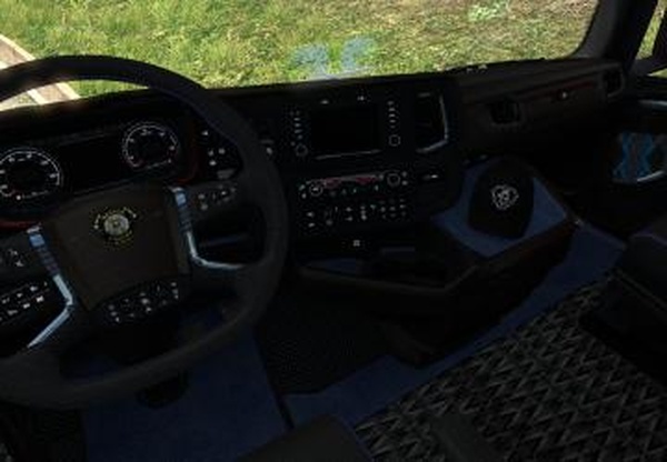 Интерьер для Scania S Black & Blue Jeansv1.0 для Euro Truck Simulator 2 (v1.32.x, 1.33.x)