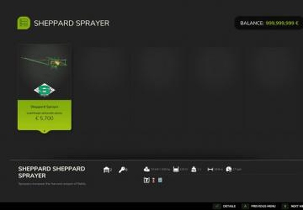 Sheppard Sprayerверсия 1.0.0.0 для Farming Simulator 2025