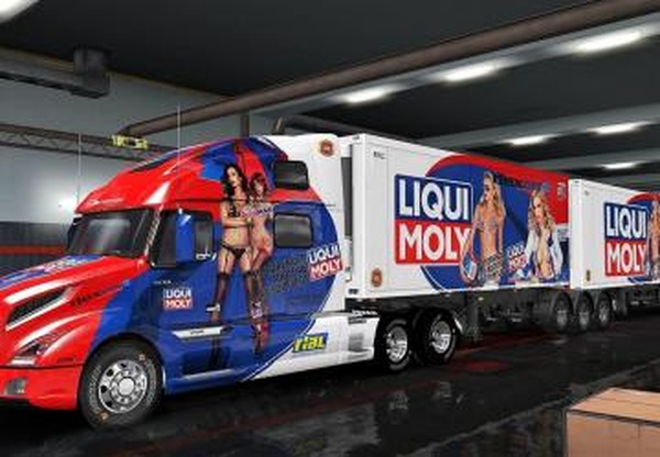 Скин «Liqui Moli» для Volvo VNL 2019 и своего прицепаv1.0 для Euro Truck Simulator 2 (v1.32.x)