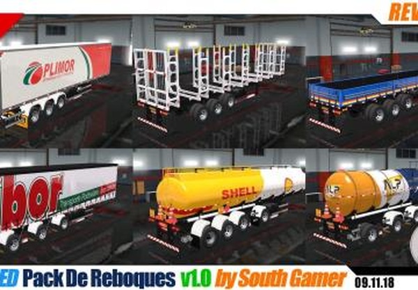 Pack De Reboquesверсия 1.0 для Euro Truck Simulator 2 (v1.32.x, - 1.38.x)
