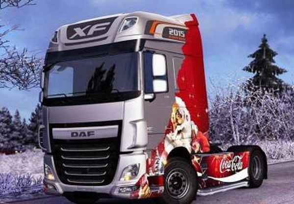 Новогодний скин Coca-Cola для DAF XF Euro 6v1.0 для Euro Truck Simulator 2 (v1.28.x, - 1.32.x)