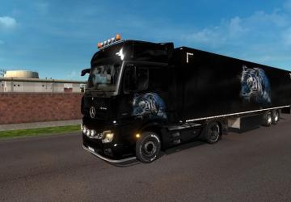 Скин «Тiger» для  прицепа и Mercedes Actros MP4v1.0 для Euro Truck Simulator 2 (v1.32.x)