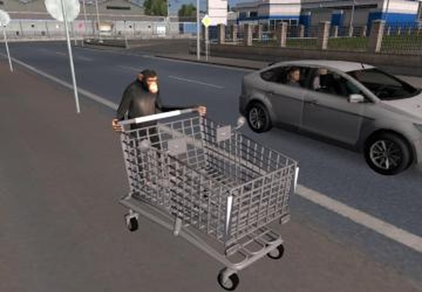 Обезьяна с тележкойверсия 1.0 для Euro Truck Simulator 2 (v1.31.x, - 1.36.x)