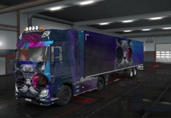 Скин «Сat» для прицепа + DAF XF Euro 6версия 1.0 для Euro Truck Simulator 2 (v1.32.x)