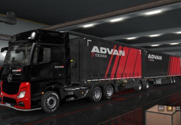 Скин «Advan» для прицепа и грузовиковверсия 1.0 для Euro Truck Simulator 2 (v1.32.x)