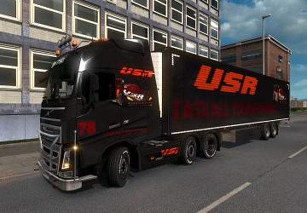 Скин «USR» для прицепа и Volvo FH16 2012v1.0 для Euro Truck Simulator 2 (v1.32.x)
