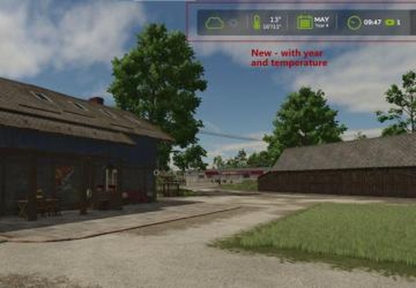 Extended Game Infodisplayверсия 1.1.0.0 для Farming Simulator 2025