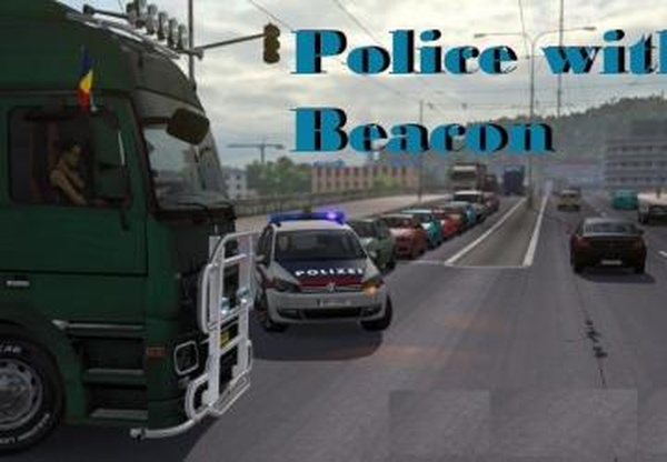 Addon Police with beaconверсия 1.32 для Euro Truck Simulator 2 (v1.32.x)