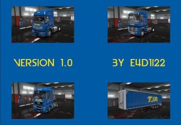 Скин «TJA» для своего прицепа и грузовиковv1.0 для Euro Truck Simulator 2 (v1.32.x)