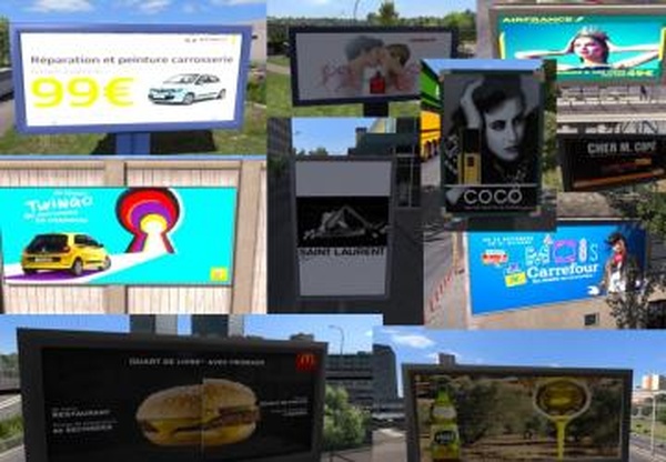 Real Billboard Advertisementsверсия 1.0 для Euro Truck Simulator 2 (v1.31.x, 1.32.x)