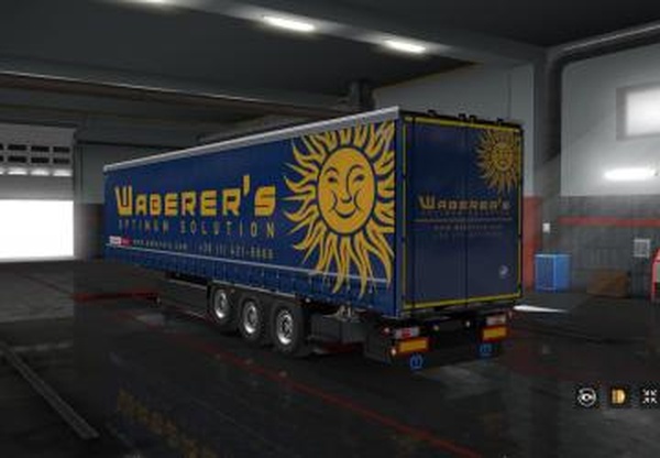 Cкин «Waberer’s International Nyrt.» для прицепа Krone и DAF XF Euro 6v1.0 для Euro Truck Simulator 2 (v1.32.x)