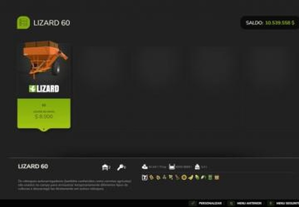 Lizard 60Sверсия 1.0.0.0 для Farming Simulator 2025