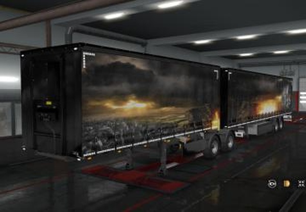 Скин «Thunderstorm» для своего прицепа + скин для Volvo FH 2012v1.0 для Euro Truck Simulator 2 (v1.32.x)