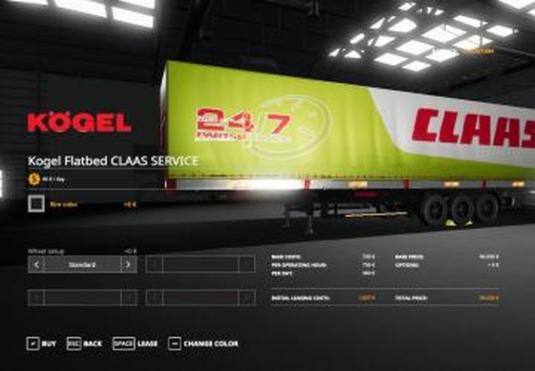Claas Service Kogel Autoloader Trailerверсия 1.0.0.0 для Farming Simulator 2019 (v1.5.х)