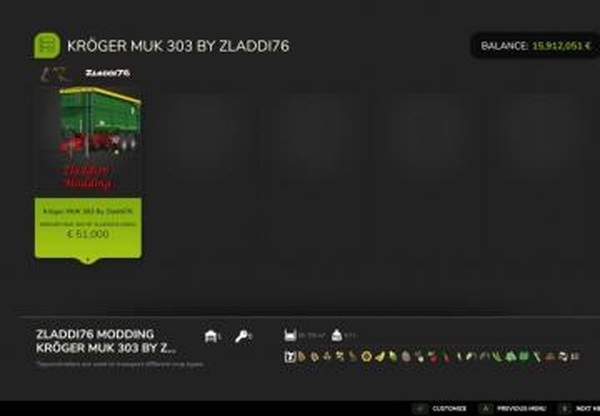 Kröger MUK 303 Editверсия 1.0.0.0 для Farming Simulator 2025