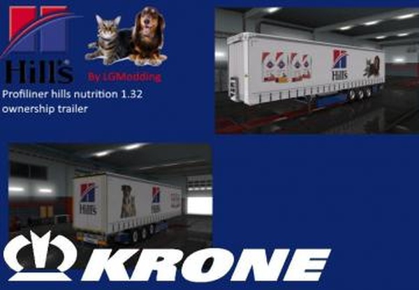 Cкин «Hills Nutrition» для прицепа Kronev1.0 для Euro Truck Simulator 2 (v1.32.x)