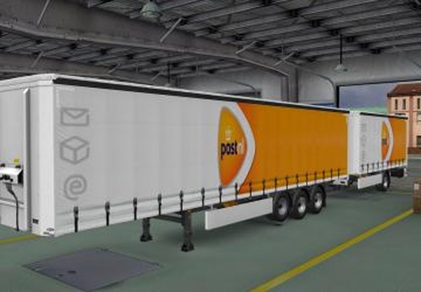 Скин «PostNL» для своего прицепаверсия 1.0 для Euro Truck Simulator 2 (v1.32.x)
