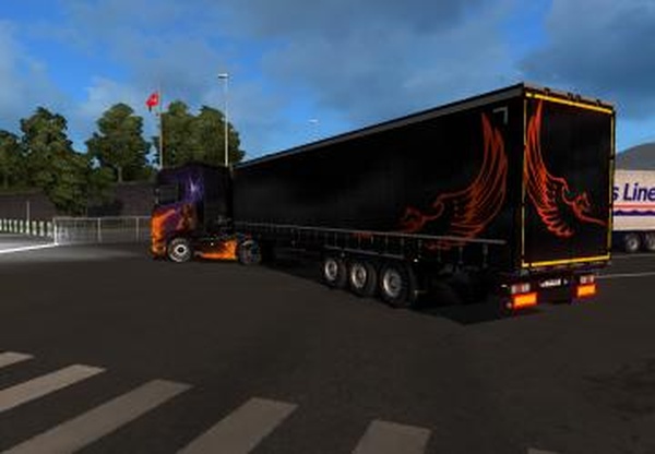 Cкин «Orange Griffin» для прицепа Kroneверсия 1.0 для Euro Truck Simulator 2 (v1.32.x)