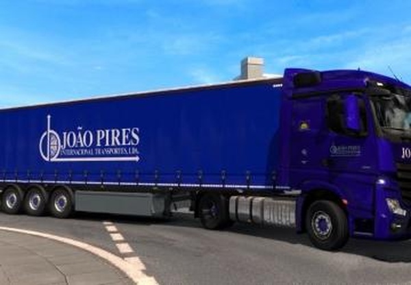 Скин «João Pires Transportes» для своего прицепа + Mercedes MP4v1.2 для Euro Truck Simulator 2 (v1.32.x)