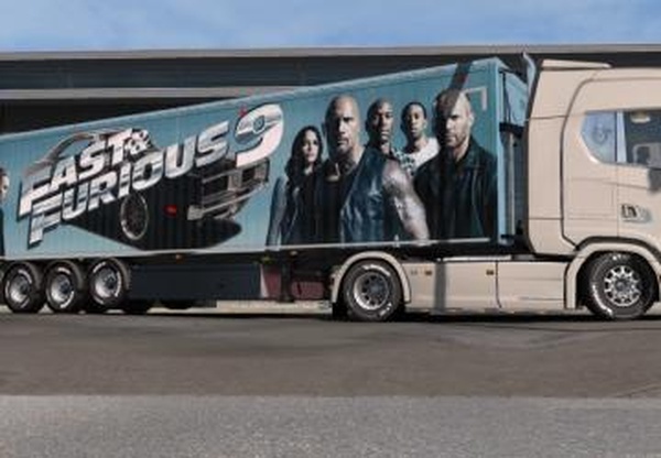 Скин «Форсаж 9» для своего прицепадля Euro Truck Simulator 2 (v1.32.x)