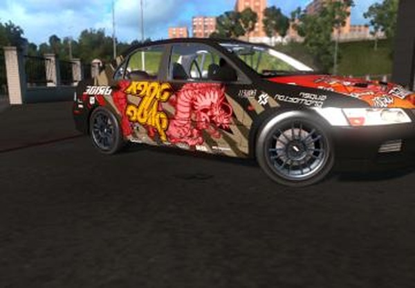 Скин Ryo King для Mitsubishi Lancer Evo 8 из NFS ProStreetv1.0 для Euro Truck Simulator 2 (v1.26.x, - 1.36.х)