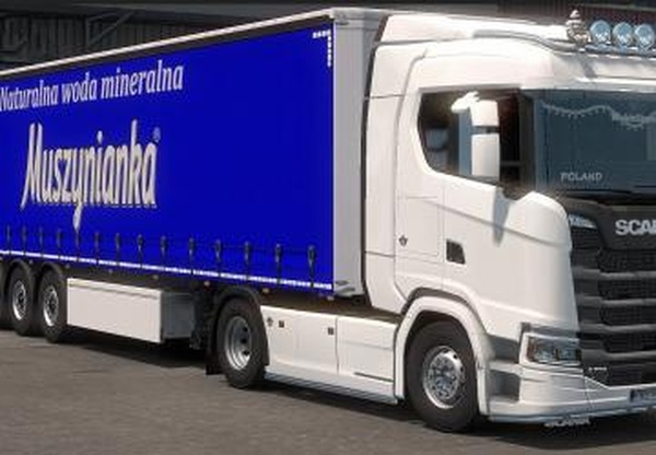 Скин минеральной воды «Muszynianka» для своего прицепаv1.0 для Euro Truck Simulator 2 (v1.32.x)