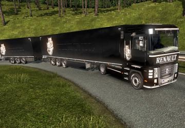 Cкин «White Tiger» для своего прицепа + скин для Renault Magnumv1.0 для Euro Truck Simulator 2 (v1.32.x)