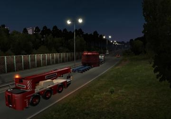 Автокран Liebherr в сопровожденииверсия 1.0 для Euro Truck Simulator 2 (v1.31.x, 1.32.x)
