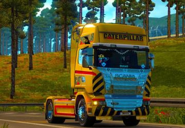 Скин Caterpillar для Scania Streamlineверсия 1.0 для Euro Truck Simulator 2 (v1.28.x, - 1.31.x)