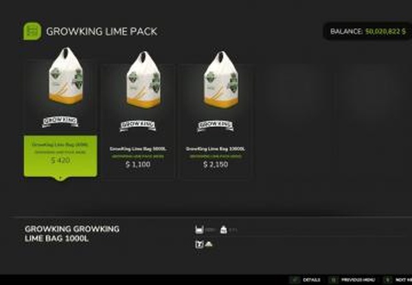 «GrowKing» Solid Lime Packверсия 4.2.0.4 для Farming Simulator 2025