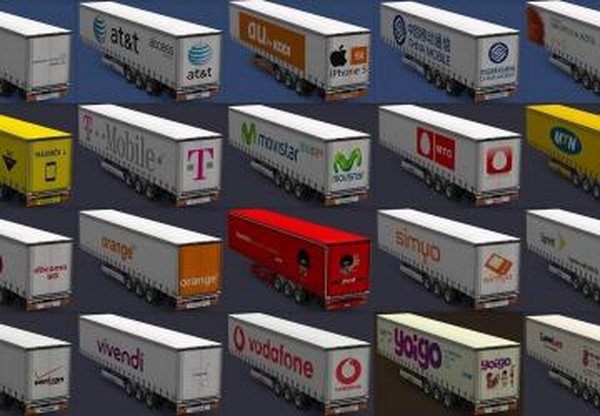 Пак скинов для прицепов «Telecommunications Companies»v1.0 для Euro Truck Simulator 2 (v1.28.x, - 1.31.x)