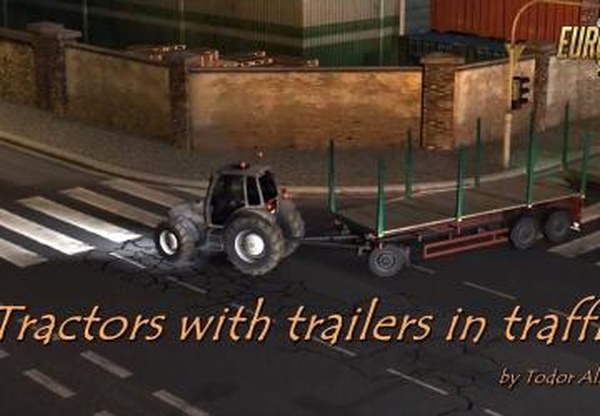 Tractor with trailers in trafficверсия 1.11 для Euro Truck Simulator 2 (v1.31.x)