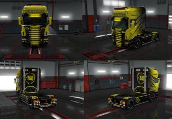 Комбо скин-пак Black Claw для Scania RS by RJLv5.7 для Euro Truck Simulator 2 (v1.31.x)