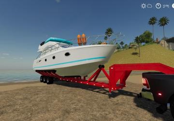 Oversize Boat Trailerверсия 1.0.0.0 для Farming Simulator 2019 (v1.4х)