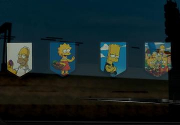 The Simpsons Pennants Packверсия 1.0 для Euro Truck Simulator 2 (v1.21.x, - 1.31.x)
