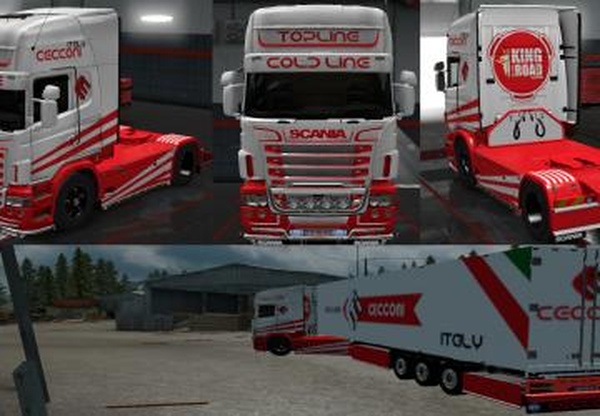 Комбо скин пак Cecconi для Scania RS RJLv6.0 для Euro Truck Simulator 2 (v1.30.x)
