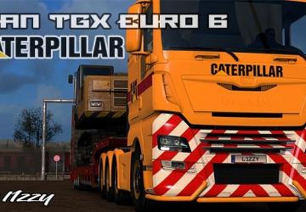 Скин Caterpillar для  MAN TGX Euro 6версия 1.0 для Euro Truck Simulator 2 (v1.28.x, 1.30.x)