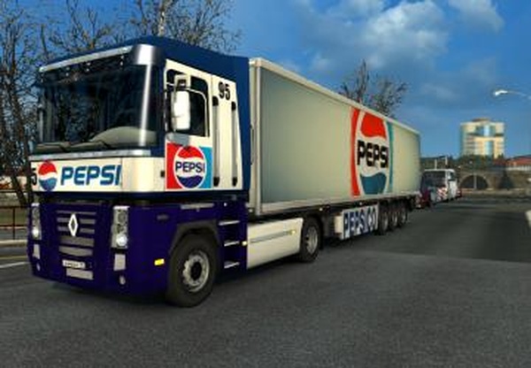 Комбо скин пак «Pepsi» для Renault Magnumv1.0 для Euro Truck Simulator 2 (v1.28.x, 1.30.x)