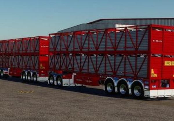 Rytrans B-Double Cattle Trailersверсия 1.0.0.0 для Farming Simulator 2019 (v1.4х)