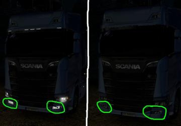 Противотуманки для Scania S&R 2016версия 1.1 final для Euro Truck Simulator 2 (v1.28.x, 1.30.x)
