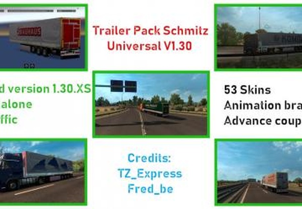 Trailer Pack Schmitz Universalверсия 1.0 для Euro Truck Simulator 2 (v1.28.x, 1.30.x)
