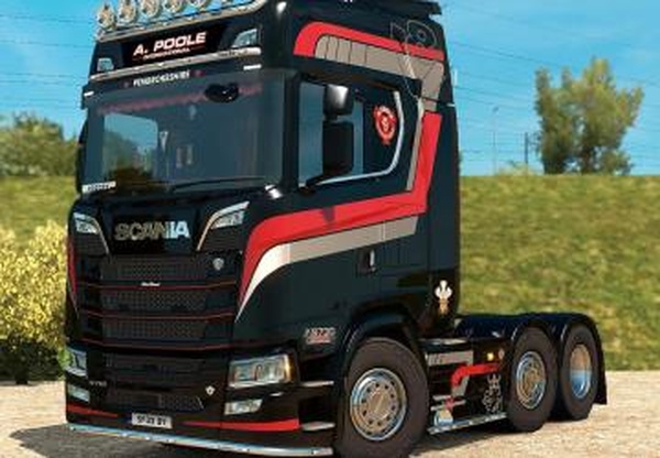 Скин A.POOLE для SCANIA S 2016 NGверсия 1.0 для Euro Truck Simulator 2 (v1.28.x, 1.30.x)