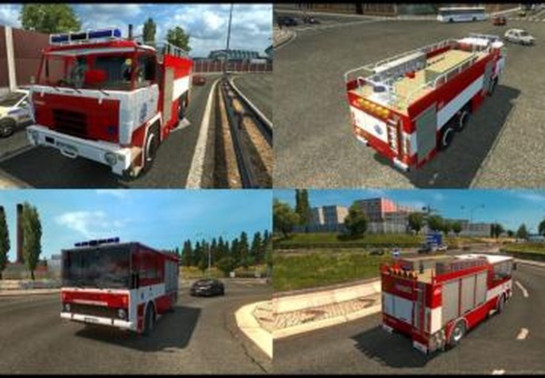 Tatra and Liaz Firefighter Trafficверсия 1.0 для Euro Truck Simulator 2 (v1.28.x, 1.30.x)