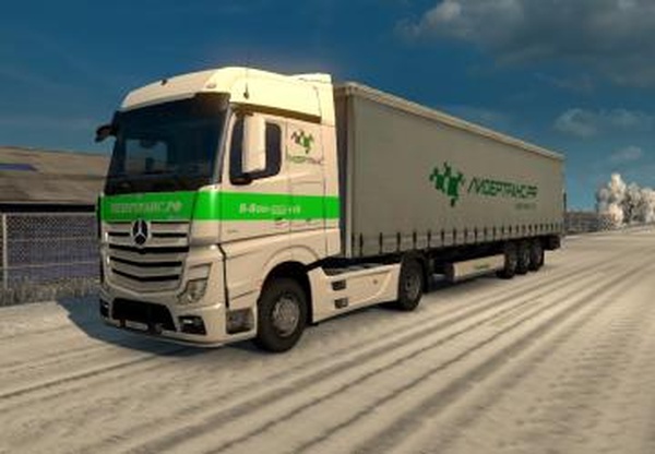 Комбо скин пак «Лидертранс» для Mercedes Actros 2014v1.0 для Euro Truck Simulator 2 (v1.28.x, 1.30.x)
