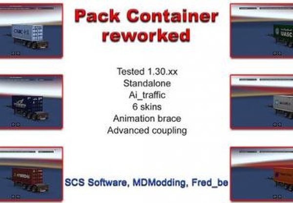 Trailer Container Reworkedверсия 1.0 для Euro Truck Simulator 2 (v1.28.x, 1.30.x)