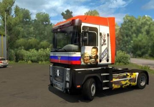 Скин Дальнобойщики для Renault Magnumверсия 1.0 для Euro Truck Simulator 2 (v1.4.x, - 1.30.x)