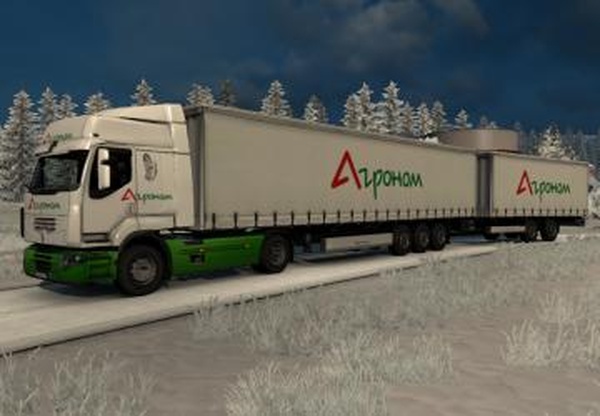 Комбо скин пак «Агроном» для Renault Premium и прицепа.v1.0 для Euro Truck Simulator 2 (v1.28.x, 1.30.x)